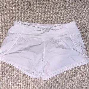 Lululemon White Speed Up Shorts - Size 6